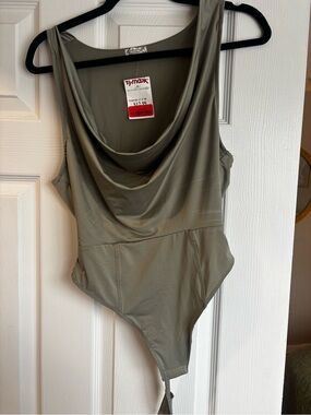 Olive Green One-Piece Bodysuit - Unbranded